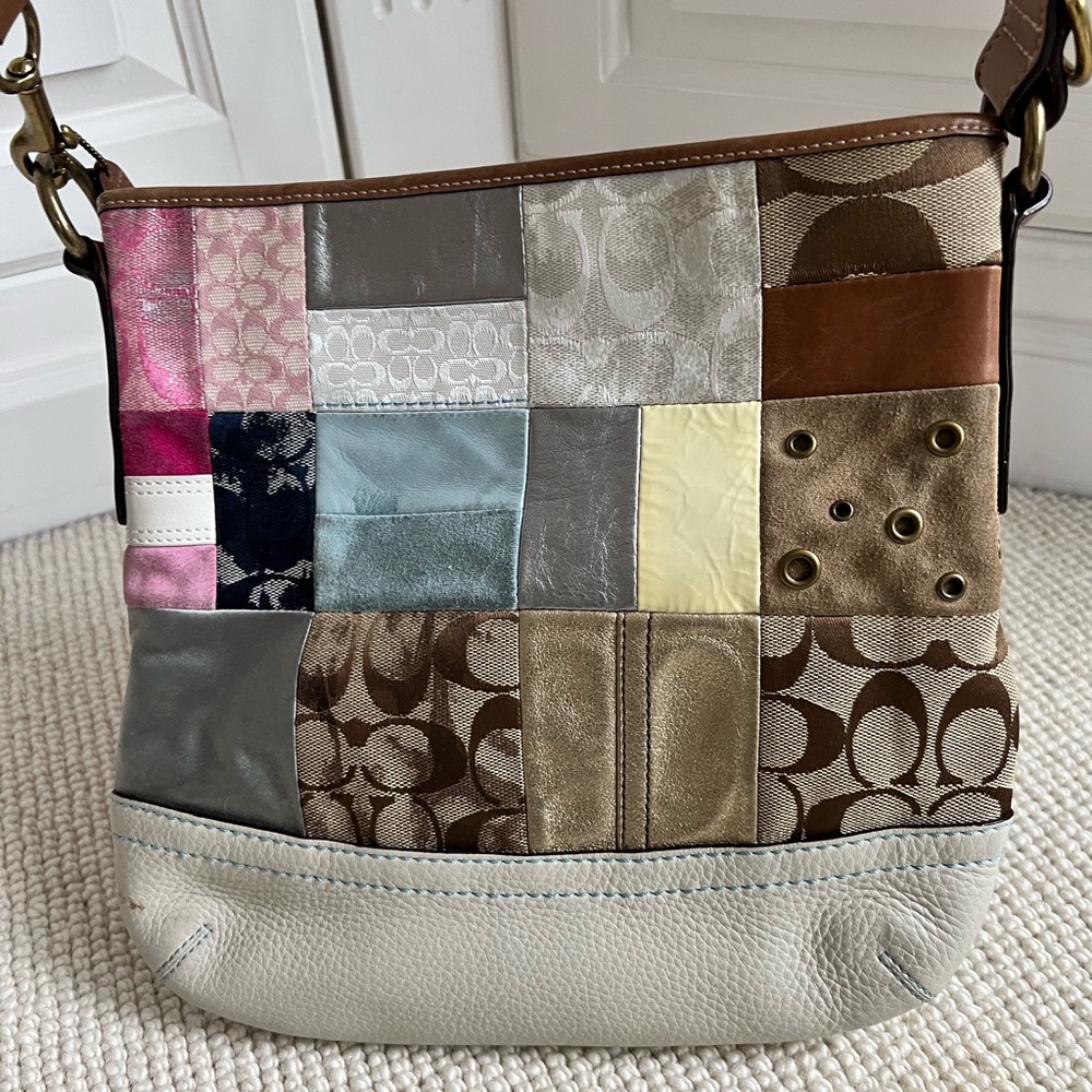 Coach beautiful patchwork print crossbody bag